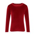 thumbnail image 5 of GigrtiJin Basic Tops for Woman Long Sleeved Round Neck Solid Color Pullover Blouse Casual Loose Plus Size Shirts, 5 of 6