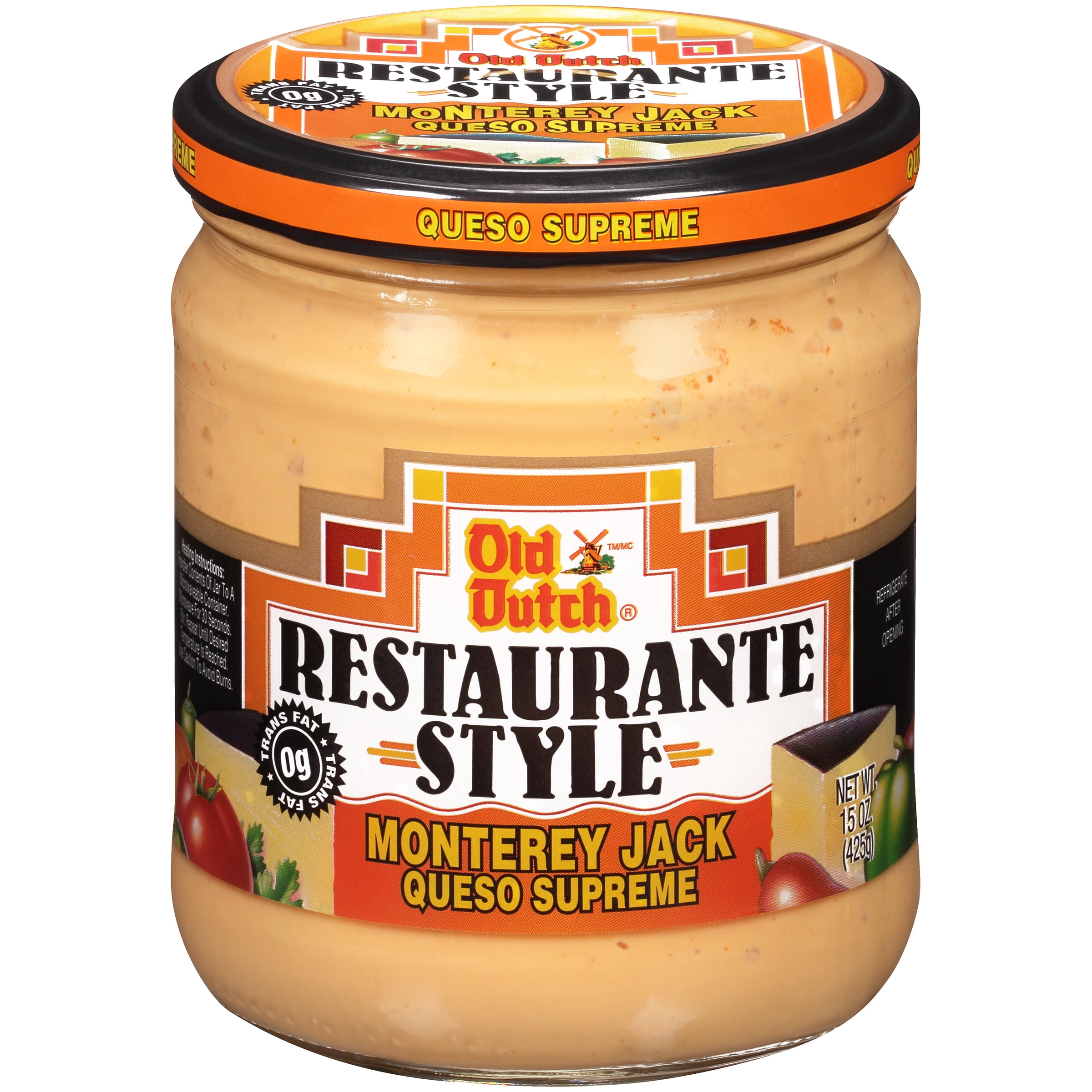 Old Dutch Restaurante Style Monterey Jack Queso Supreme Cheese Dip, 15.5 oz