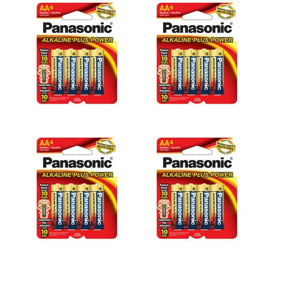16 AA Panasonic Alkaline Plus Power Batteries (4 x 4 PK)