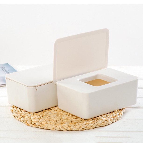 Contenedor De Almacenamiento Caja de almacenamiento de toallitas húmedas, caja de pañuelos, servilleta a prueba de polvo para el hogar, contenedor de PP Wdftyju Libre de BPA
