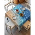 thumbnail image 6 of Blue Ombre Coastal Table Cloth, Summer Nautical Beach Ocean Seaside Waterproof Tablecloth for Square Tables, Reusable Washable Fabric Table Cover for Restaurant Kitchen Dining Tables 60"x60", 6 of 6