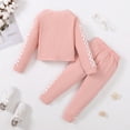 thumbnail image 4 of 2T Toddler Baby Girls Clothes Baby Girls Outfits 2-3T Girls Long Sleeve Solid Color Top Pants 2PCS Set Pink, 4 of 8