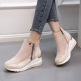 thumbnail image 6 of asdoklhq Womens Slip On Shoes Wide Width,Women's Ankle Plus Size Platform Casual Wedges Sneakers Zip Short Boots Shoes, 6 of 8
