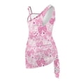 thumbnail image 5 of Tutolipy Bow Hearts Pattern Girls One Piece Swimsuit, Quick Dry Mesh Cover Up Girls' One Piece Swimsuit with Cover Up for Beach 11-12 Years Old, 5 of 10