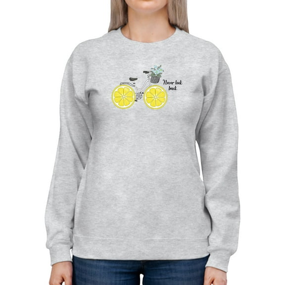Never Look Back Lemon Bicycle Sweatshirt Women -Image by Shutterstock, Female XX-Large