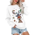 thumbnail image 2 of Chandails en Molleton de Noël pour Adolescentes Mode Féminine Imprimé de Noël Ample Col Rond Manches Longues Blouse avec Poche Hauts Chandail en Molleton Col Rond Femmes en Solde, 2 of 6