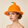 thumbnail image 6 of OOOUM Plush Funny Hat For Adults Fruits Shape Scalloped Brim Party Hat Holiday Gathering Festive Plush Hat Orange, 6 of 6
