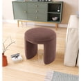 thumbnail image 5 of Meridian Furniture Bowen Brown Faux Shearling Teddy Fabric Ottoman/Stool, 5 of 5