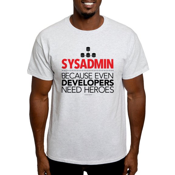 CafePress - Developers Need Heroes Sysadmin T Shirt - Men's Classic Graphic T-Shirt