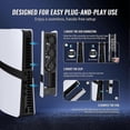 thumbnail image 2 of RGB Cooling Fan for PS5 Pro Slim Console – Auto Temp Control, 5 Lighting Modes, USB 3.0, Compatible with Disc & Digital Editions, 2 of 5