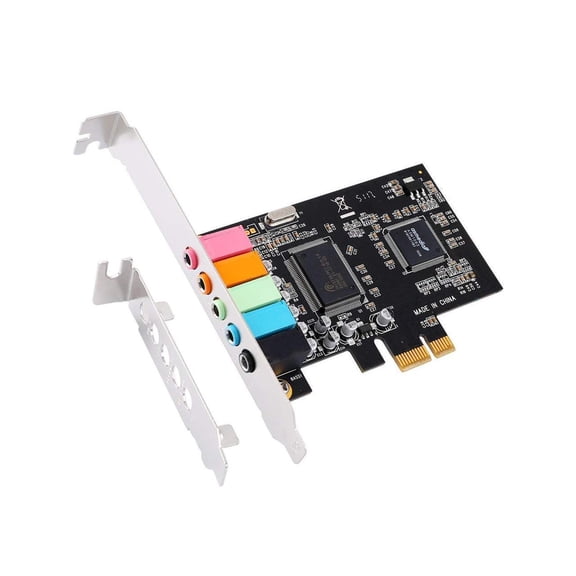 PCIe Sound Card 5.1 Internal Sound Card for PC Windows 11 10 8 7 with Low Profile Bracket 3D Stereo PCI-e Audio Card CMI8738 Chip 32 / 64 Bit Sound Card PCI Express Adapter