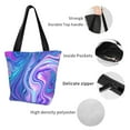 thumbnail image 4 of Disketp Swirl Blue And Purple Bolsa de Hombro Casual para Mujer, Bolso Cruzado para Compras, Viajes y Uso Diario, 4 of 6