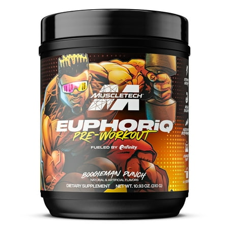 MuscleTech EuphoriQ Preworkout Powder and Energy Support  Boogieman Punch