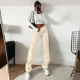 thumbnail image 7 of Cargo Pants for Women High Waisted Casual Pants Baggy Stretchy Wide Leg Y2K Streetwear with 6 Pockets, 7 of 7