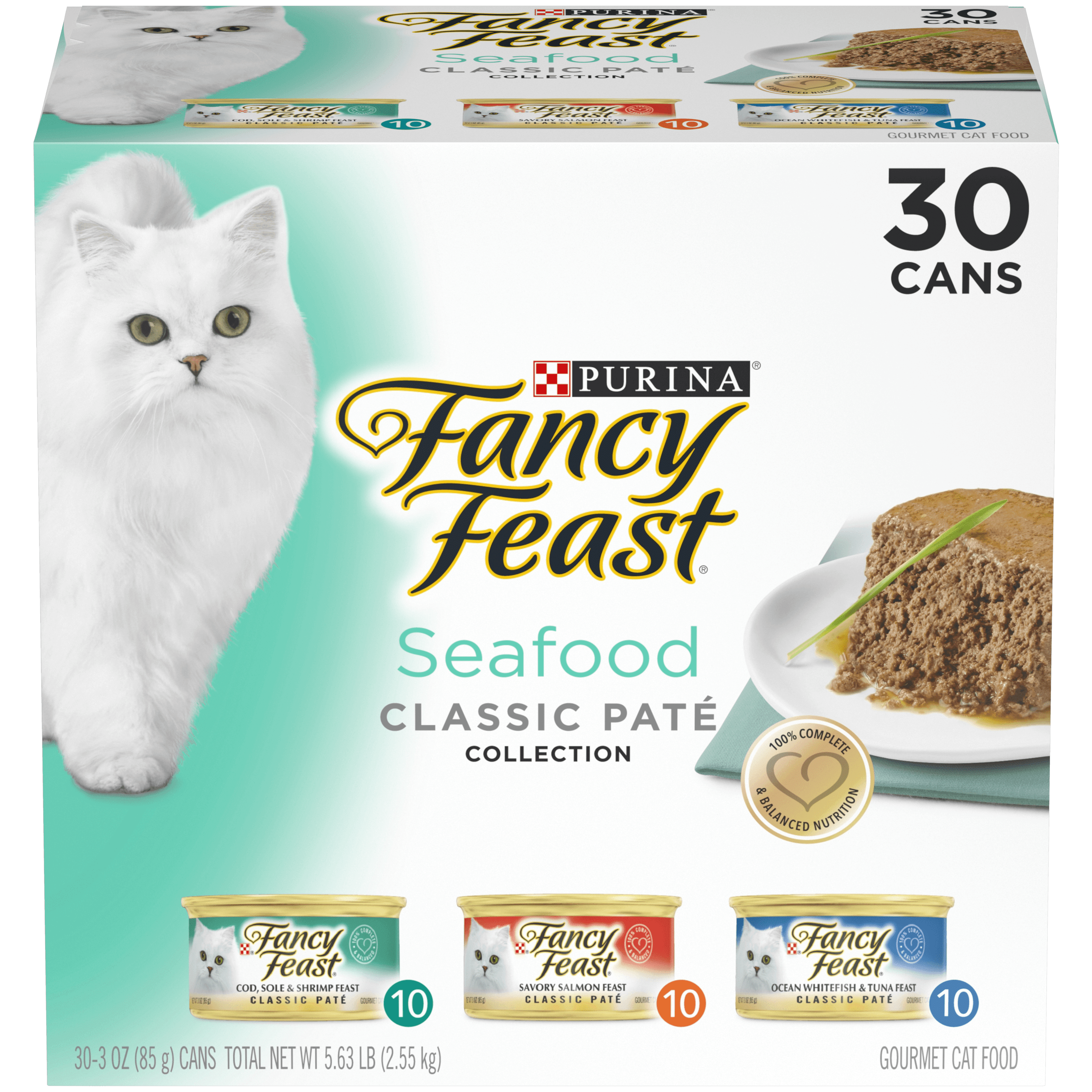 Purina Cat Chow Complete Dry Cat Food & Fancy Feast Seafood Classic