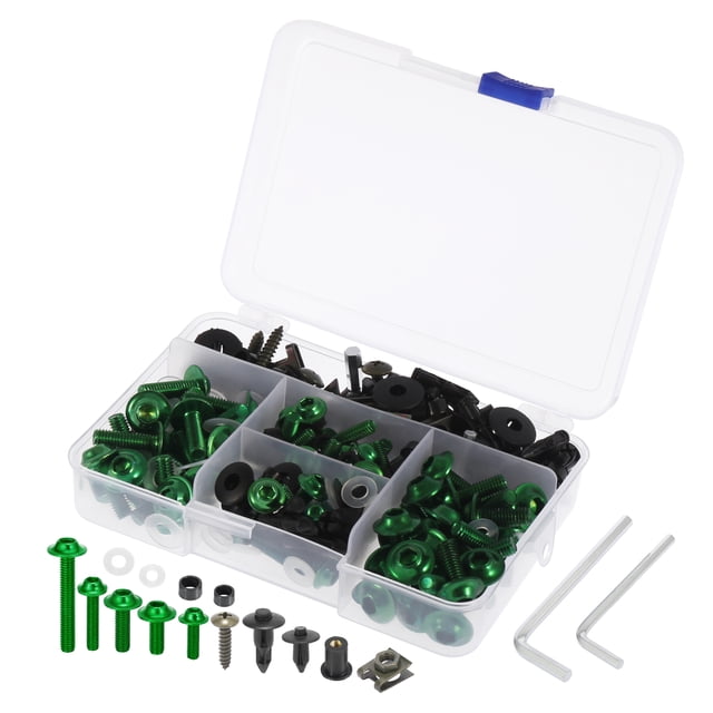 195uds Universal Motocicleta Carenado Cuerpo Pernos Sujetador Verde