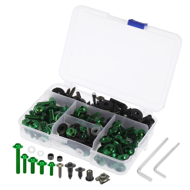 195uds Universal Motocicleta Carenado Cuerpo Pernos Sujetador Verde