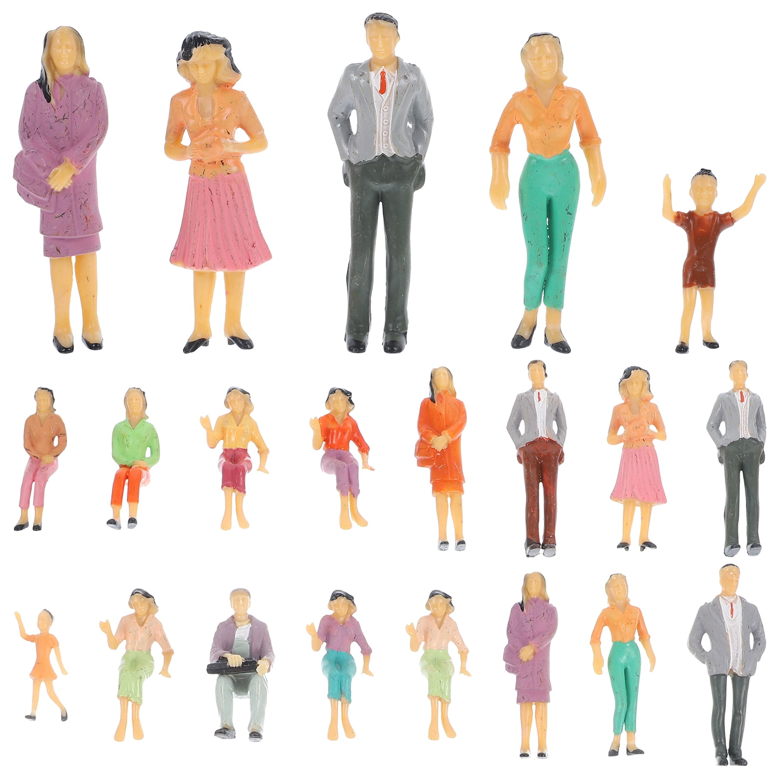 26pcs People Figurines Mini People Model Plastic Mini People Figures ...