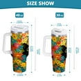 thumbnail image 3 of 30 oz Insulated Stainless Steel Tumbler Double Wall Stainless Steel Tumbler with 2-Way Drinking Black Cat Among Colorful Flowers, 3 of 9