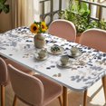 thumbnail image 3 of Grey Brown Leaves Table Cloths for 4 Foot Rectangle Tables, Summer Botanical Patio Waterproof Elastic Fitted Tablecloths, Washable Rectangular Table Cover for Camping, 3 of 8