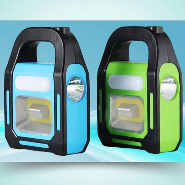 Xihbxyly Lámpara de Trabajo Portátil, Energía Solar, Carga de Emergencia Por Usb, Diseño Impermeable, Iluminación Cob de Gran Angular, Ideal para Acampar Al Aire Libre, Senderismo, Emergencia, Tamaño