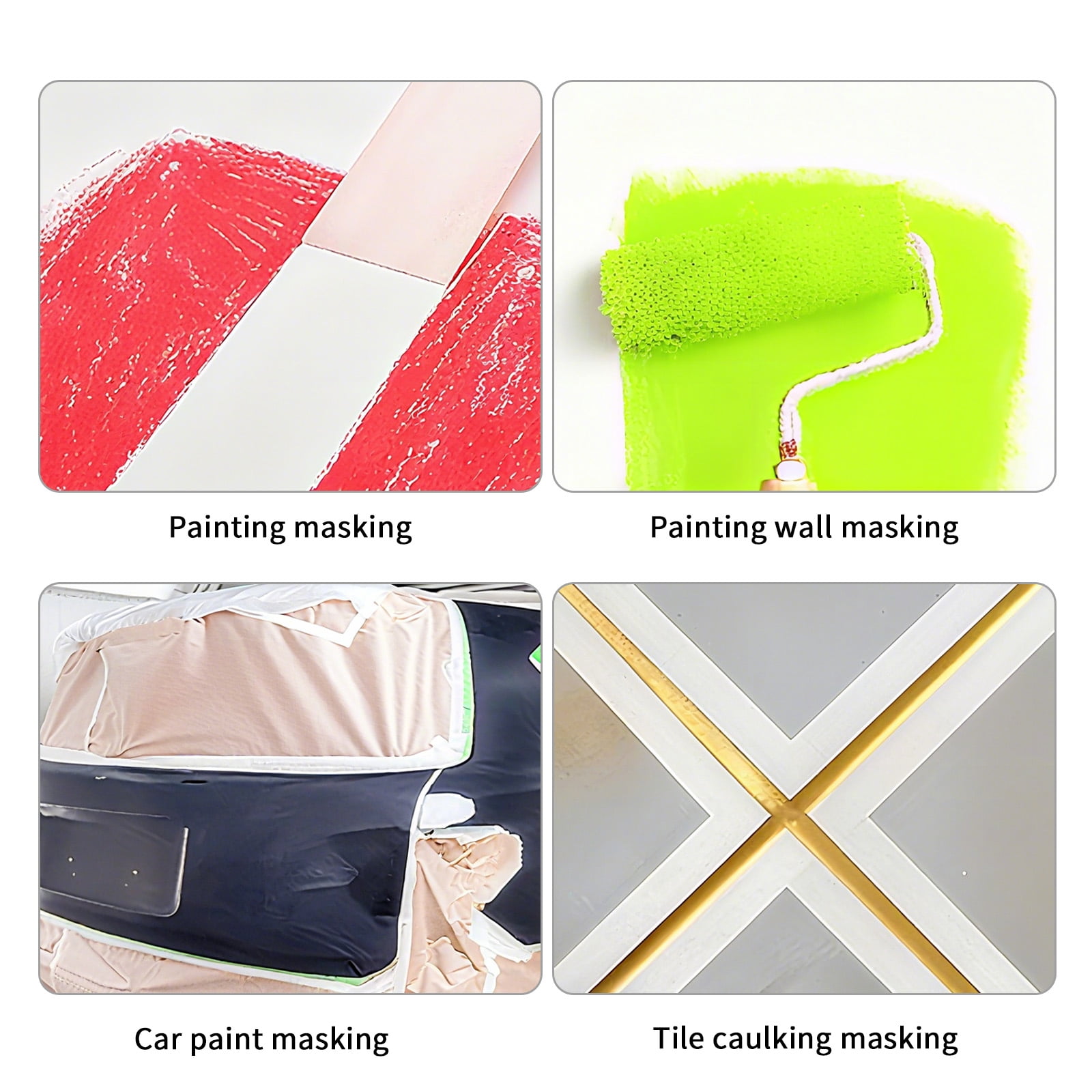 IZZONI General Purpose Painter's Tape - 1 Inch Wide, White Masking Tape, 3 Rolls - Easy Tear & Residue Free for Sharp Paint Lines