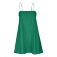 thumbnail image 4 of Sakmal Green Womens Dresses Square Neckline Mid-Length Sleeveless Solid Sexy Slip Dress, 4 of 6