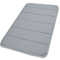 REGALWOVEN Non-slip Memory Foam Bathroom Mat, 24"x16", Silver Gray