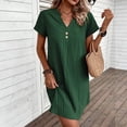 thumbnail image 5 of Lime Green Brunch for Teen Girls Fall Summer Short Sleeve V Neck Faux Linen Mini Short Plain Dresses Womens 2026 Clothes Fashion Y2K S, 5 of 7
