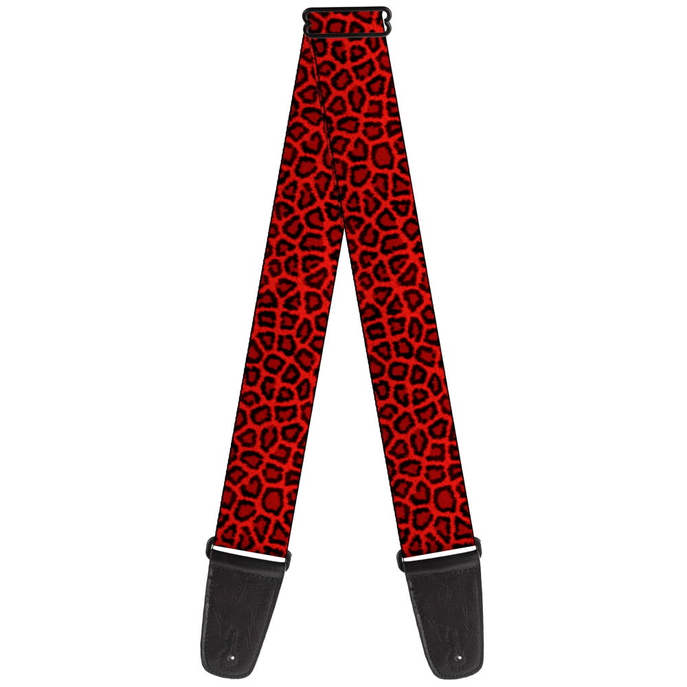 Buckle-Down Guitar Strap, Leopard Red, 2 Inches Wide