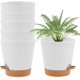 thumbnail image 1 of round plastic flowers with automatic watering system with saucer, 1 of 4