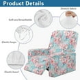 thumbnail image 6 of Renewold Peach Blossom Marble Blue Extra Large Recliner Cover Soft Single Seat Recliner Couch Cover 4 Pieces Reclining Chair Protector with Storage Pocket for Dogs, Cats, Pets, 6 of 8