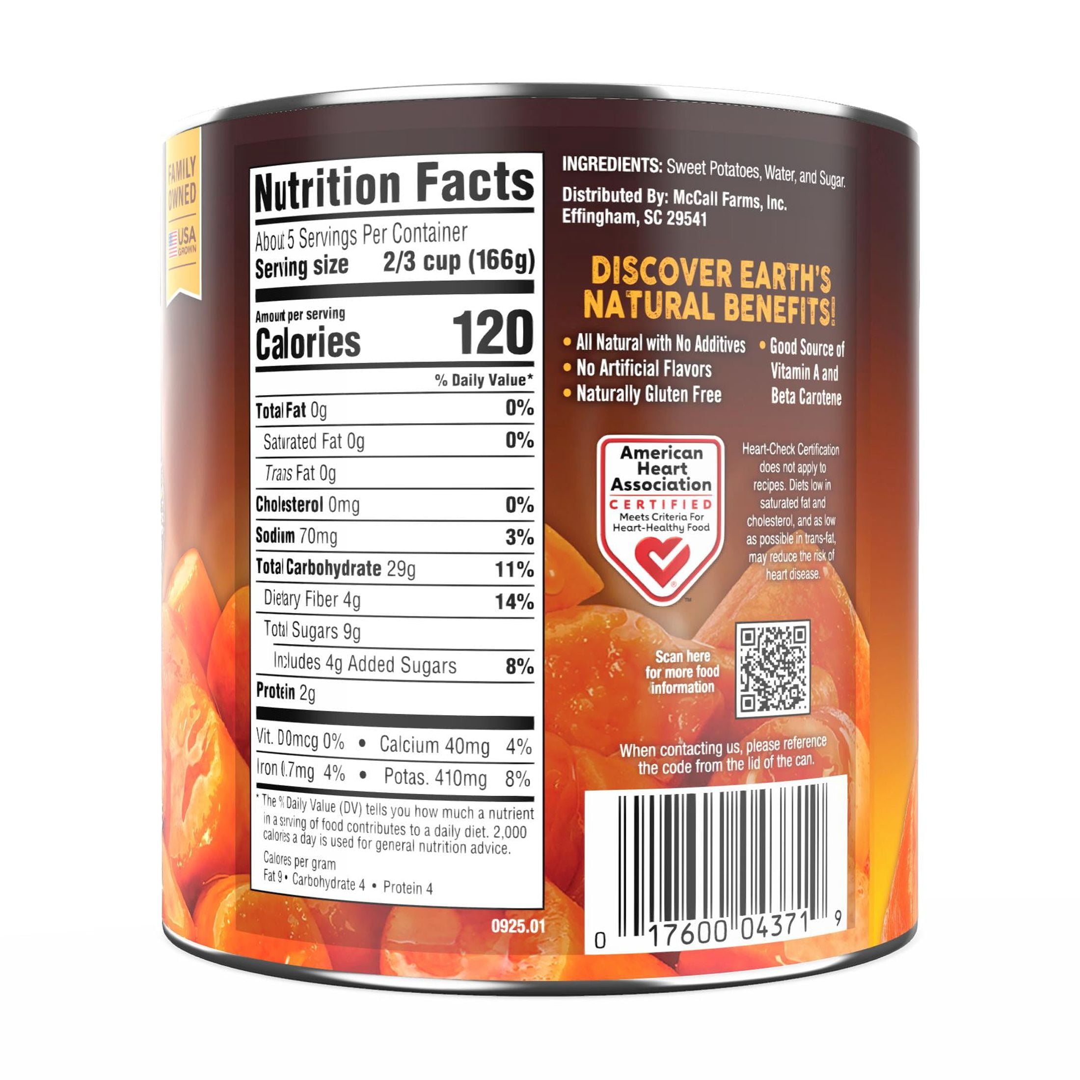 (12 pack) Bruce's Yams Cut Sweet Potatoes in Syrup, 29 oz Can, Allergen-Free