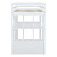 thumbnail image 2 of Kumix Loft Bed Twin Size with Desk, Wood Loft Bed with Shelves, Drawers and LED Light for Teens Adults, Heavy Duty Loft Bed Frame with Safety Guardrail and Ladder, Noise-Free, White, 2 of 7