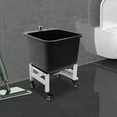 thumbnail image 3 of Freestanding Floor Mop Sink with Drain & Wheels – 14"x12" Deep Utility Basin, PP & Stainless Steel, Mobile Cleaning Station for Home & Commercial Use, 3 of 11