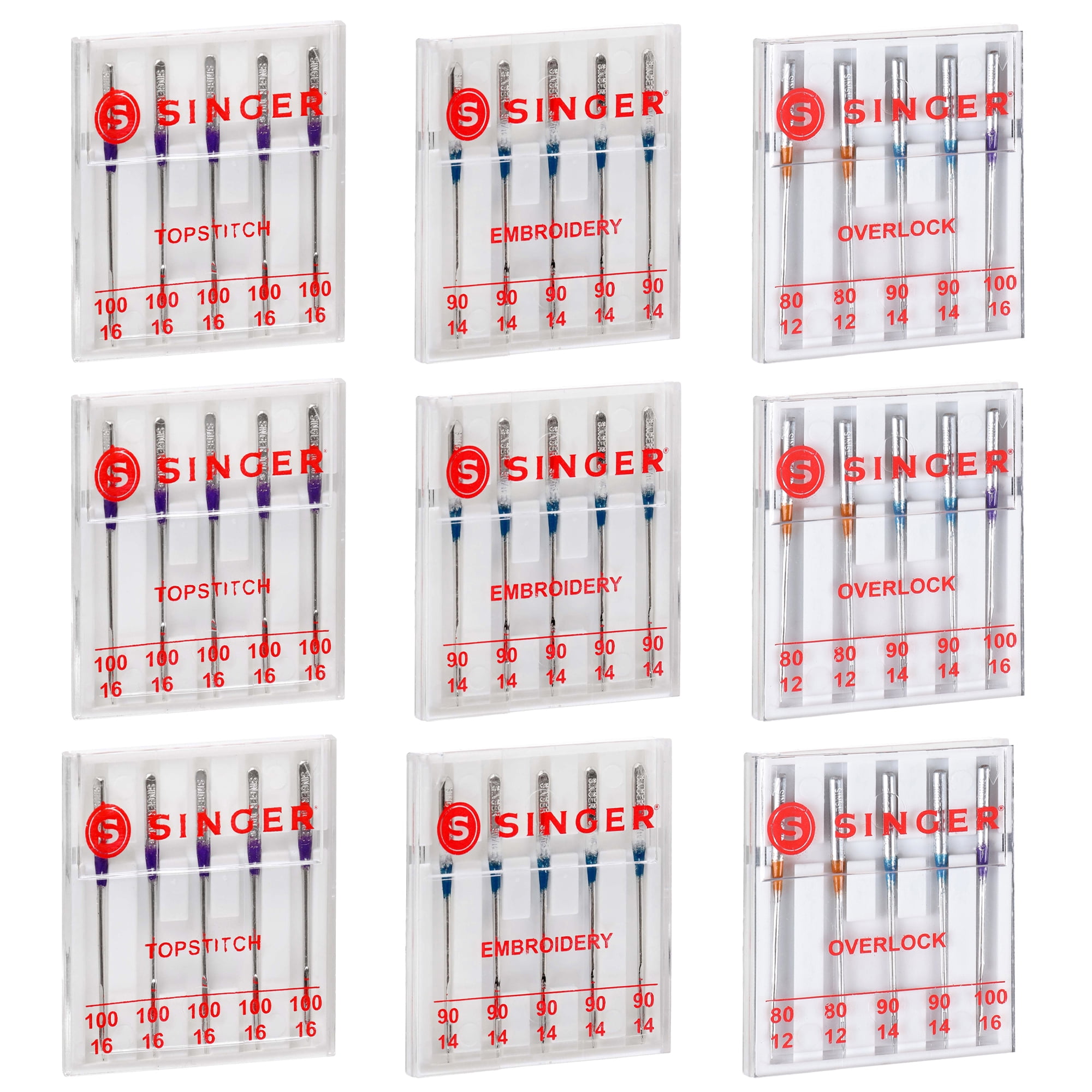 SINGER Overlock, Topstitch, Embroidery Sewing Machine Needles in Bulk