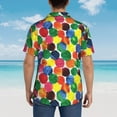 thumbnail image 7 of Abstract Dots Men'S 3d Print Casual Button Down Shirts, Novelty Hawaiian Short Sleeves 2xl, 7 of 7