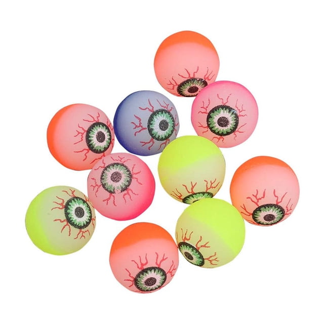 10 globos oculares de Halloween, brillan en la oscuridad, bolas hinchables aterradoras de 30 mm, juguete de bolas hinchables de Halloween (color aleatorio)