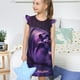 thumbnail image 4 of Fotbe Purple Hippo In Water Vestido de Dormir para Niñas de 3 a 10 Años, Mangas Cortas, Estilo Princesa, Pijama Camisón con Mangas Voladas-Small, 4 of 6