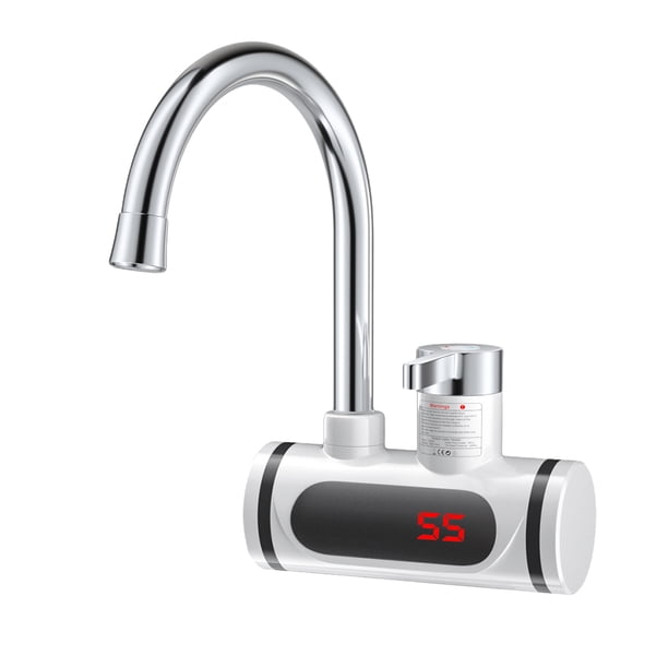 Mezclador Calentador de agua eléctrico de 360 grados IPX4 IPX4 Pantalla LED impermeable Pantalla Digital Pantalla Digital Grifo 220V / 110V Lavado Tap Tap Inlet Inlet US PLUG Advancent HA012272-04B