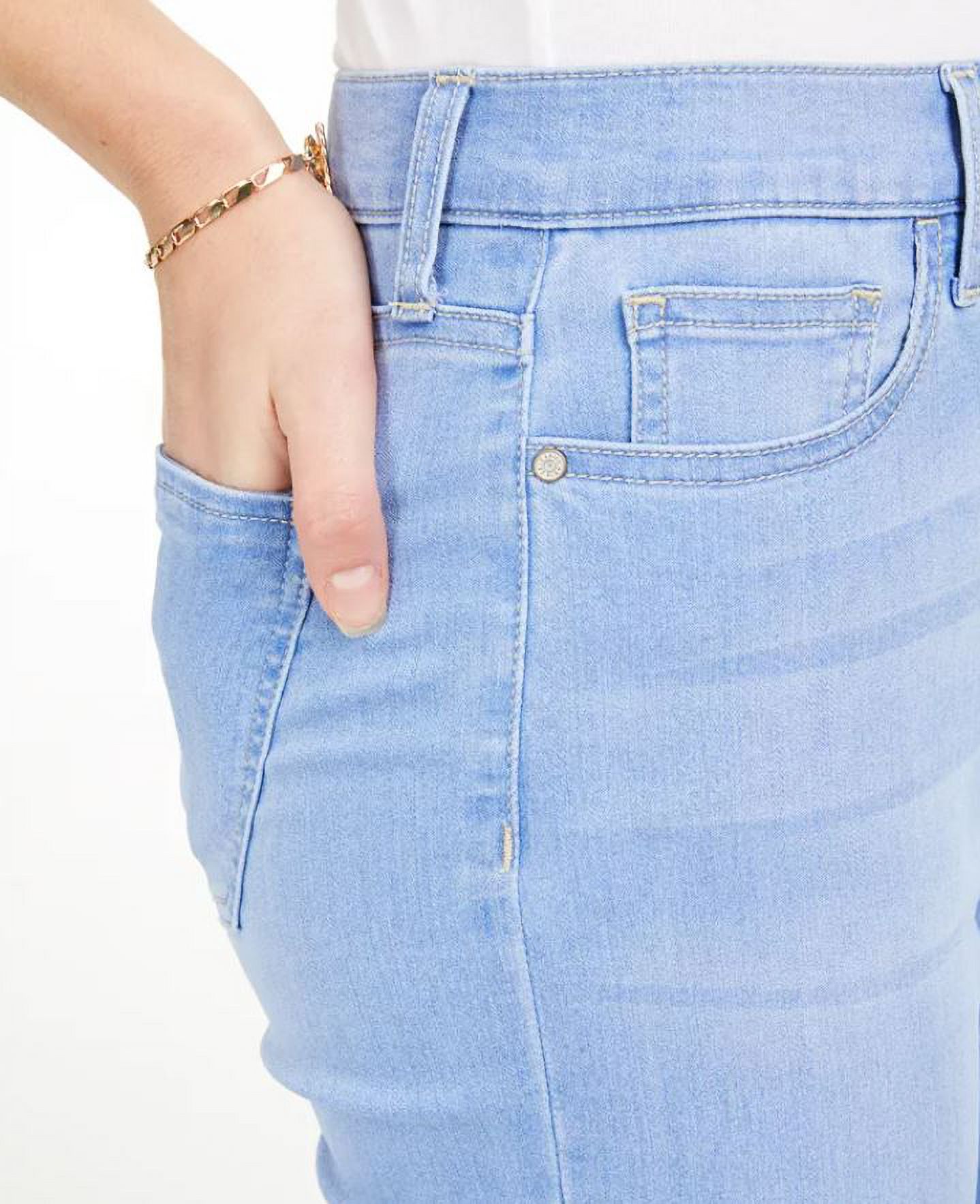 Celebrity Pink Girl's Blue Curvy Cuffed High-Rise Cropped Jeans, 0/24 - image 5 of 5