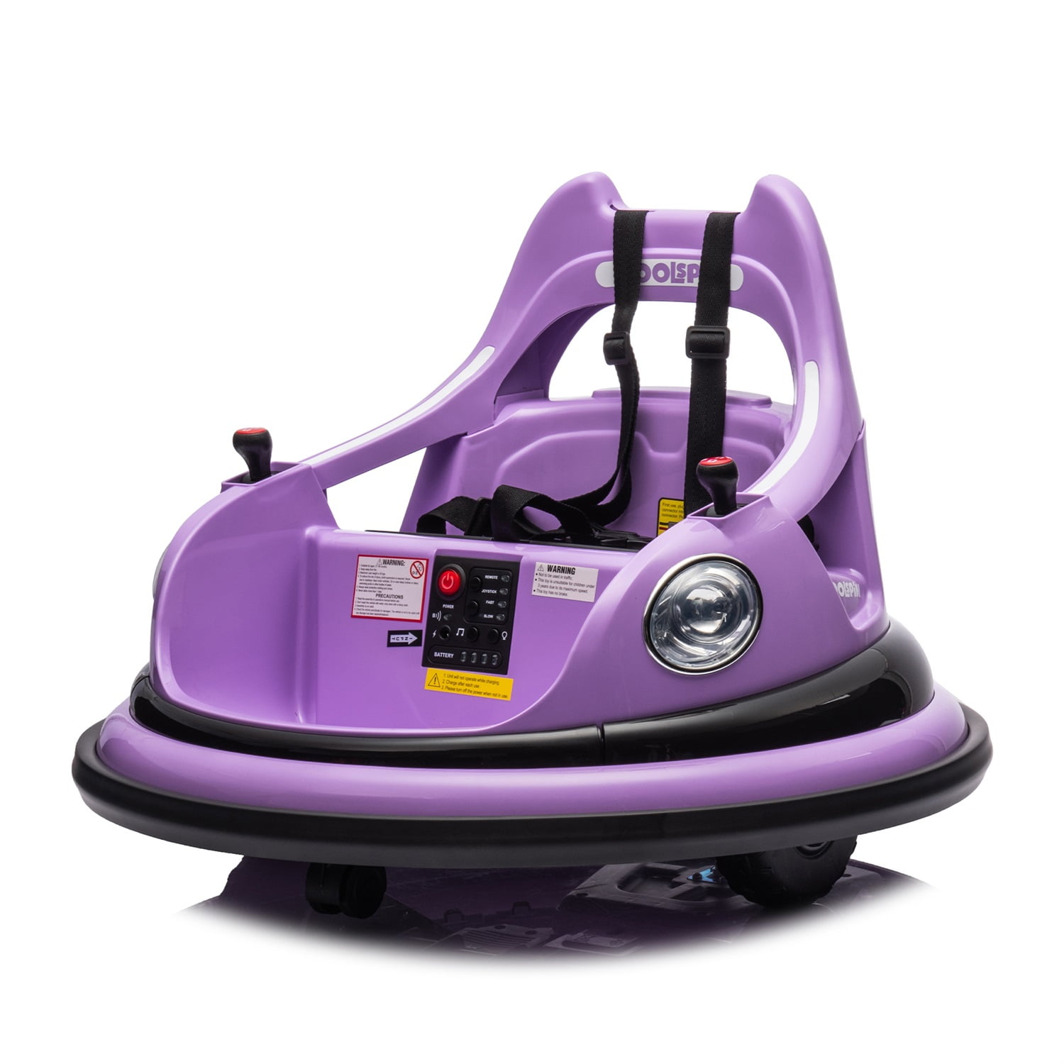 CIPACHO 12V Electric Ride On Bumper Car for Kids & Toddlers 1.5-5 Years Old, Baby Bumping Toy Gifts, LED Lights, 360 Degree Spin, Purple CIPACHO 12V Electric Ride On Bumper Car for Kids & Toddlers 1.5-5 Years Old, Baby Bumping Toy Gifts, LED Lights, 360 Degree Spin, Purple