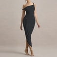 thumbnail image 5 of Xdegoge Elegant Evening Dress for Women Maxi Bodycon One Shoulder Sleeveless Summer Dress Solid Ruched Asymmetrical Hem Flattering Party Cocktail Wedding Guest, 5 of 6