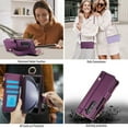 thumbnail image 7 of Allytechgroup Wallet Case for Samsung Galaxy Z Fold 5, RFID Blocking Multiple Cards Holder Zipper Pocket Hand Strap Shockproof Stand Phone Case with Crossbody Lanyard for Women Girls, Deeppurple, 7 of 7