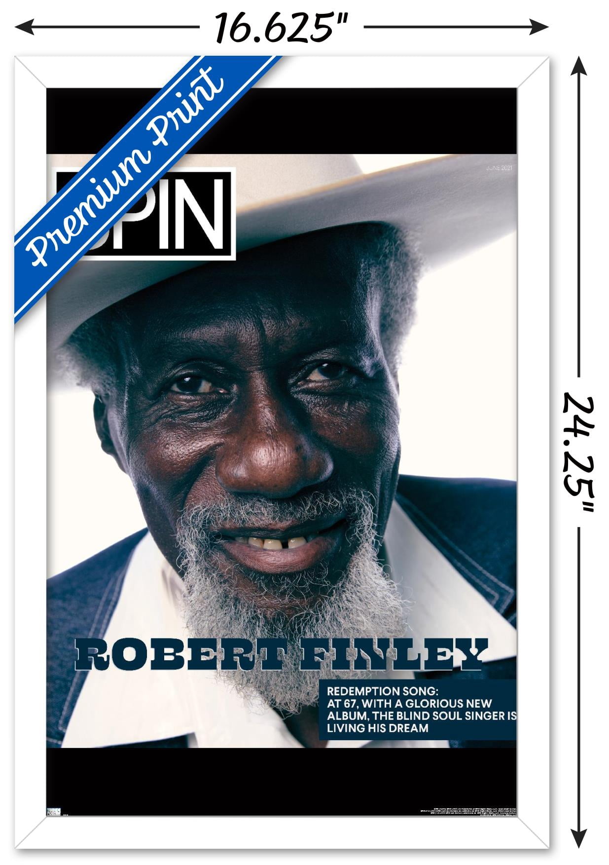 SPIN Magazine - Robert Finley 21 Wall Poster, 14.725" x 22.375" Framed
