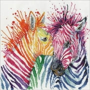 Design Works Counted Cross Stitch Kit 12"X12"-Colorful Zebras (14 Count)