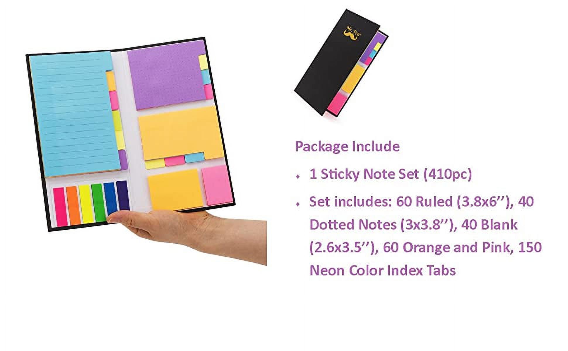 Mr. Pen- Sticky Notes Set, Sticky Notes Tabs, 410 Pack, Divider Sticky  Notes, School Supplies, Office Supplies, Planner Sticky Notes, Sticky Note  Dividers Tabs, Book Notes, Bible Sticky Notes,F117399 