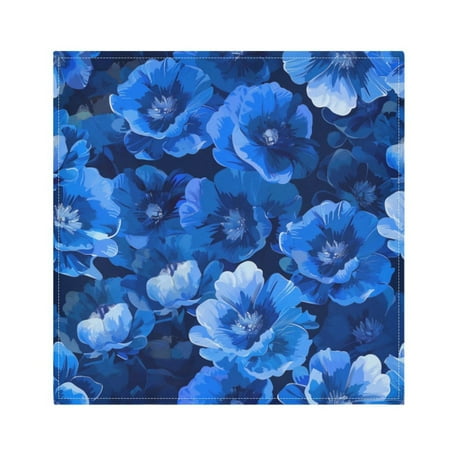 

Napkin Satin Napkin 20*20Inchx6 Kitchen Towel Dinner Plate Towel Decorative Towel Napkin Tea Towel Suitable For Kitchen Table Deep Blue Flowers Seamless