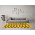 thumbnail image 3 of Ahgly Company Indoor Rectangle Checkered Yellow Modern Area Rugs, 3' x 5', 3 of 4