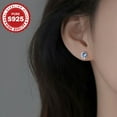 thumbnail image 4 of 1 pair of ladies earrings, S925 sterling silver moon star blue moonlight earrings, niche design, exquisite and cute, light luxury fashion earrings, low allergy 1.5 grams, Halloween and Christmas best, 4 of 6